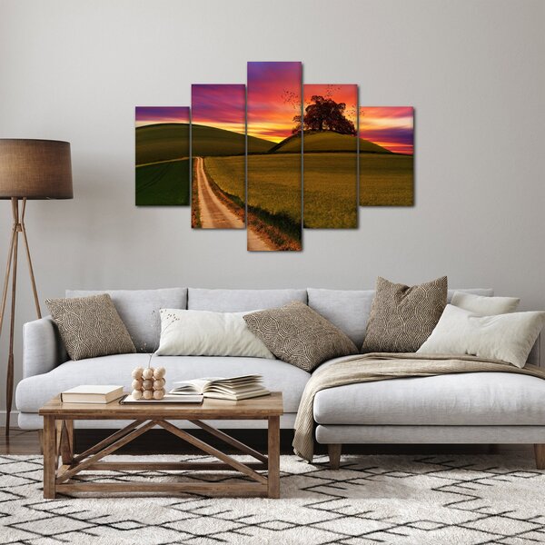 Obraz poľa pri západe slnka (150x105 cm)