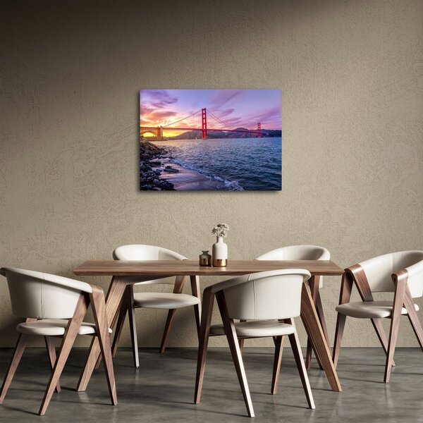 Obraz mosta pri západe slnka (70x50 cm)
