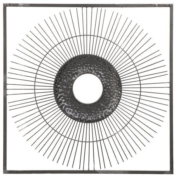 Nástenná dekorácia zlatá kov 50 x 50 cm štvorcový tvar motív slnka metalická povrchová úprava moderný glamour art deco štýl doplnky