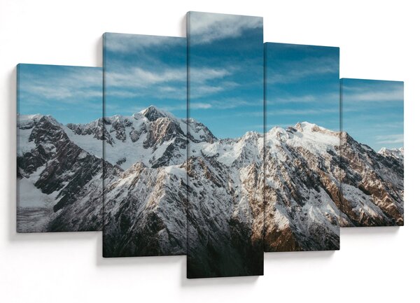 Obraz zasnežených vrcholkov, Fiordland (150x105 cm)