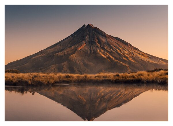 Obraz odrazu hory Taranaki, Nový Zéland (70x50 cm)