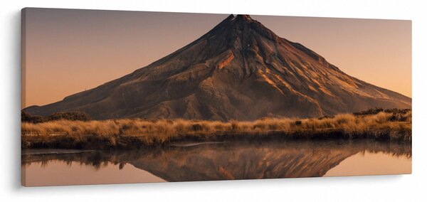 Obraz odrazu hory Taranaki, Nový Zéland (120x50 cm)