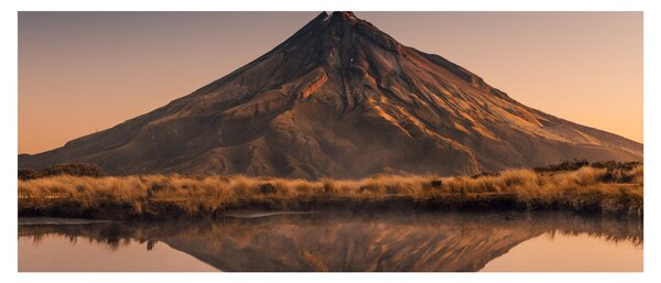 Obraz odrazu hory Taranaki, Nový Zéland (120x50 cm)
