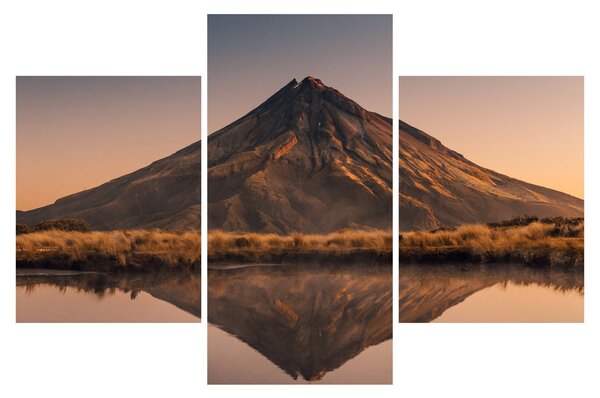 Obraz odrazu hory Taranaki, Nový Zéland (90x60 cm)