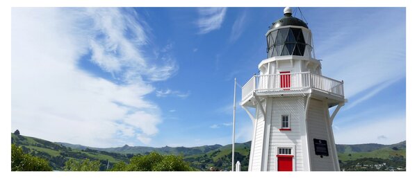 Obraz majáku Akaroa, Nový Zéland (120x50 cm)