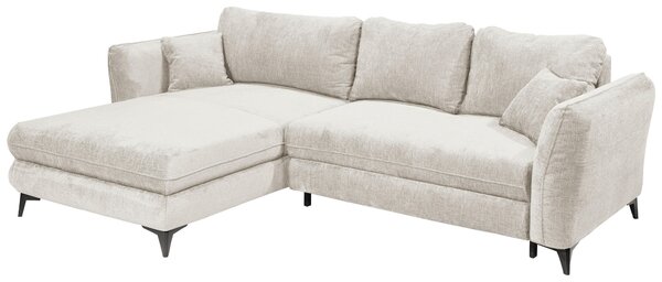 ROZKLADACIA ROHOVÁ SEDAČKA, textil, slonovinová Livetastic - Online Only obývacie izby, Online Only