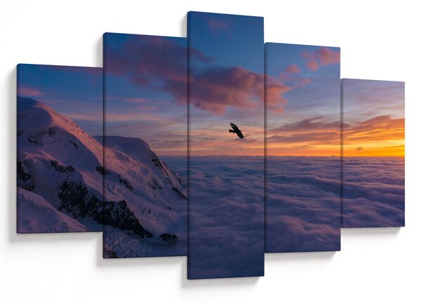 Obraz pri západe slnka, Mt. blanc (150x105 cm)