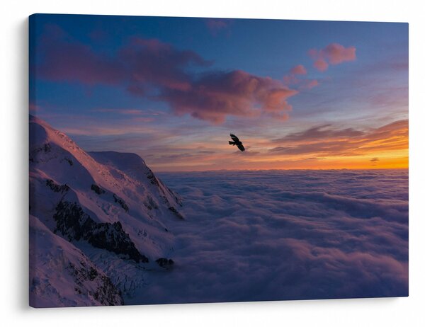 Obraz pri západe slnka, Mt. blanc (70x50 cm)