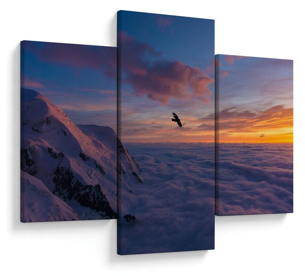 Obraz pri západe slnka, Mt. blanc (90x60 cm)