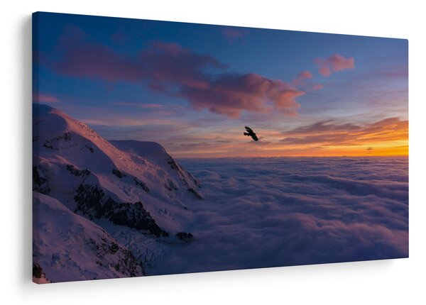 Obraz pri západe slnka, Mt. blanc (90x60 cm)