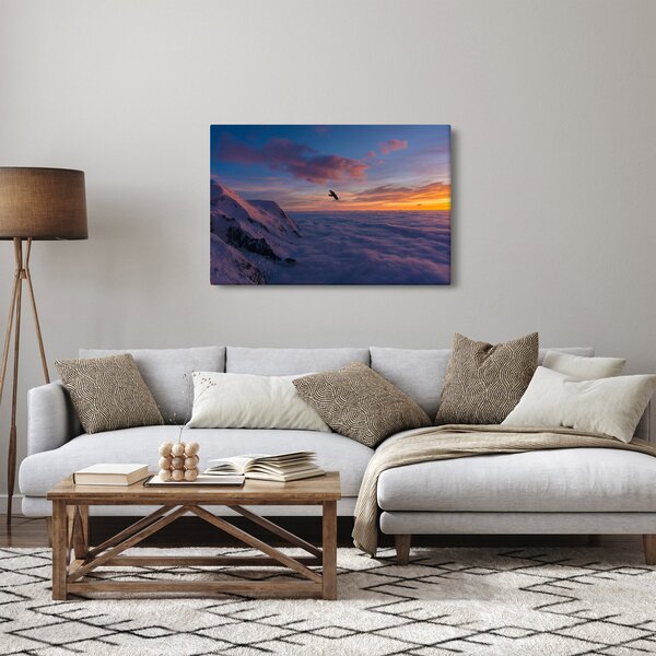 Obraz pri západe slnka, Mt. blanc (90x60 cm)