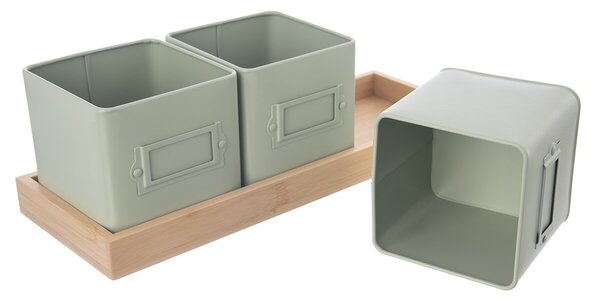Kvetináč bylinky GREENISH 11,5x11,5 cm 3 ks+podtácok