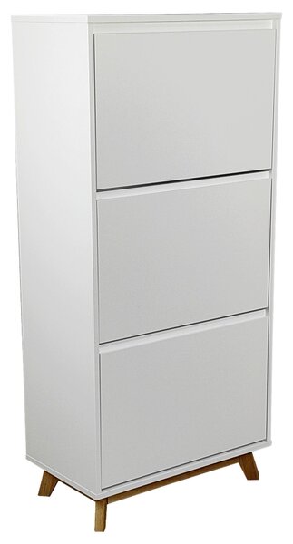 VÝKLOPNÁ SKRINKA NA TOPÁNKY, prírodná farba, biela, kaučukové drevo, 60/128/34 cm Xora - Online Only drobný nábytok, Online Only