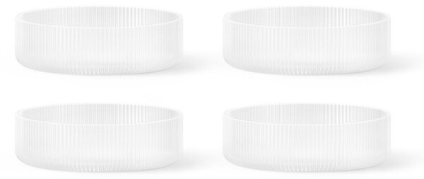 Sklenená miska Ripple Frosted – set 4 ks