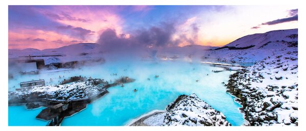 Obraz - Modrá lagúna na Islande (120x50 cm)