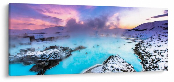 Obraz - Modrá lagúna na Islande (120x50 cm)