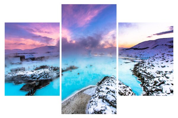 Obraz - Modrá lagúna na Islande (90x60 cm)