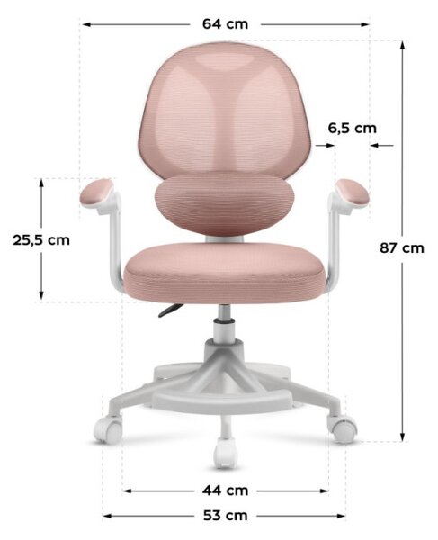 Detská otočná stolička Mark Adler Junior 4.5 Pink