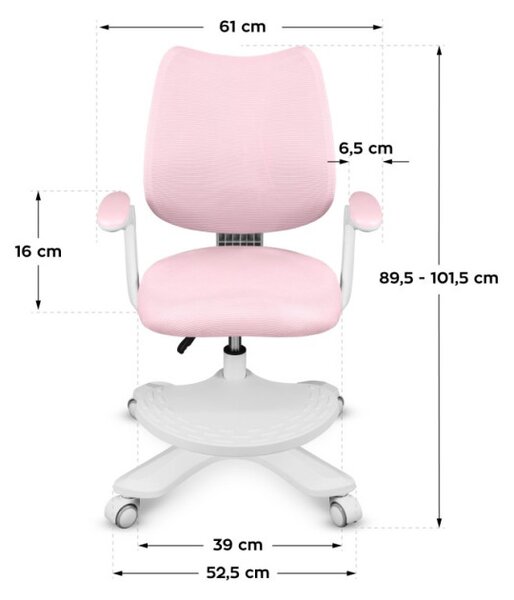 Detská otočná stolička Mark Adler Junior 4.6 Pink