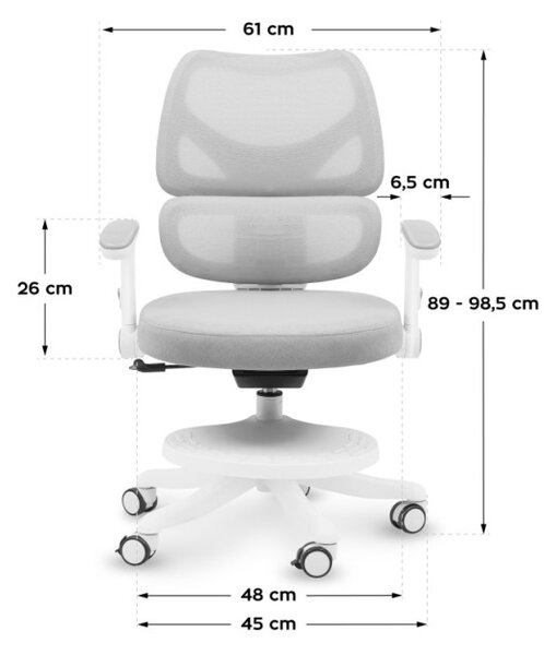 Detská otočná stolička Mark Adler Junior 5.3 Grey