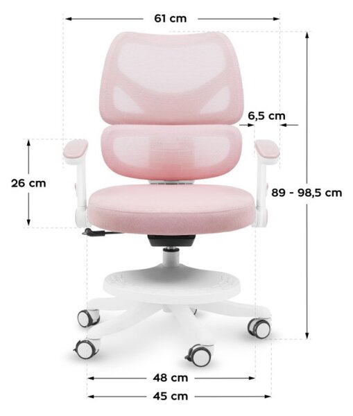 Detská otočná stolička Mark Adler Junior 5.3 Pink
