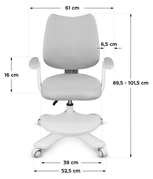 Detská otočná stolička Mark Adler Junior 4.6 Grey