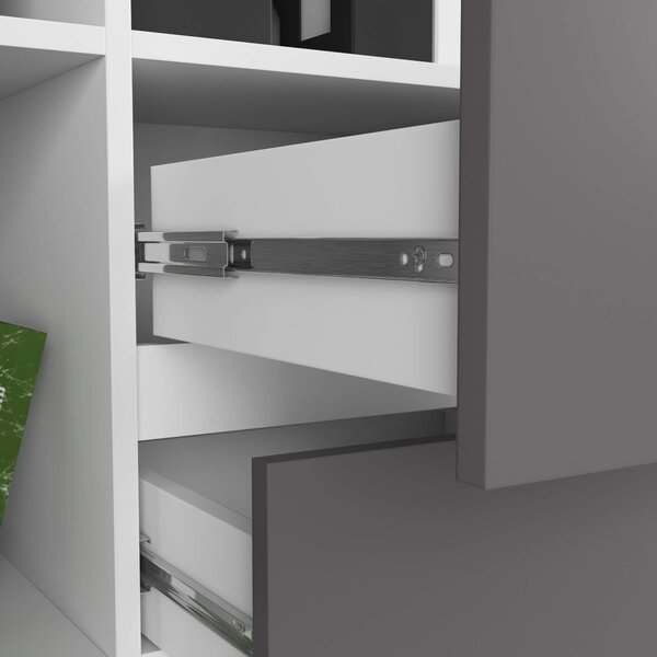 Ak furniture Knižnica R 80 cm CLP R15 biela/grafit