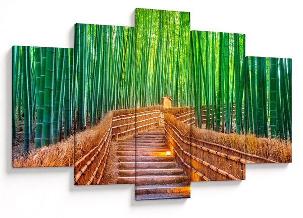 Obraz - Japonský bambusový les (150x105 cm)