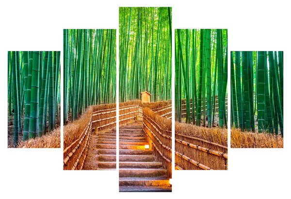 Obraz - Japonský bambusový les (150x105 cm)