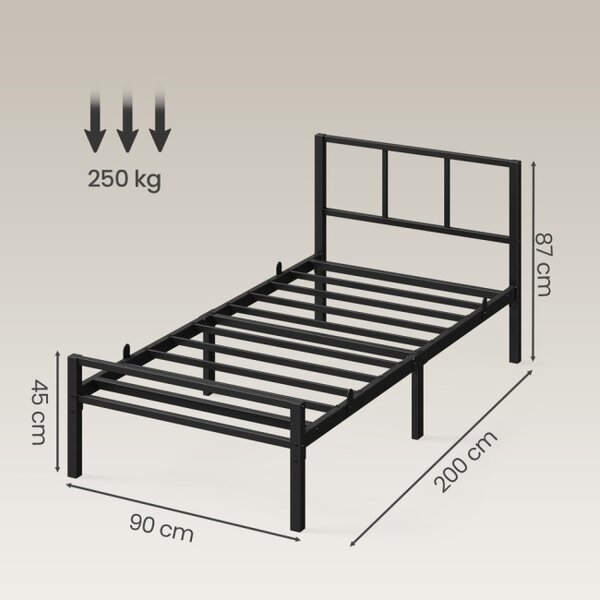 Kovová posteľ 90 cm RMBB35292B101