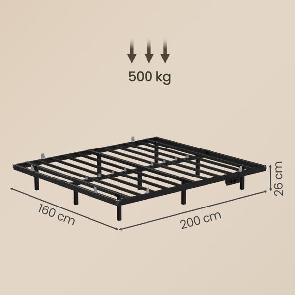 Kovová manželská posteľ s LED podsvietením 160x200 cm RMBB35175B101