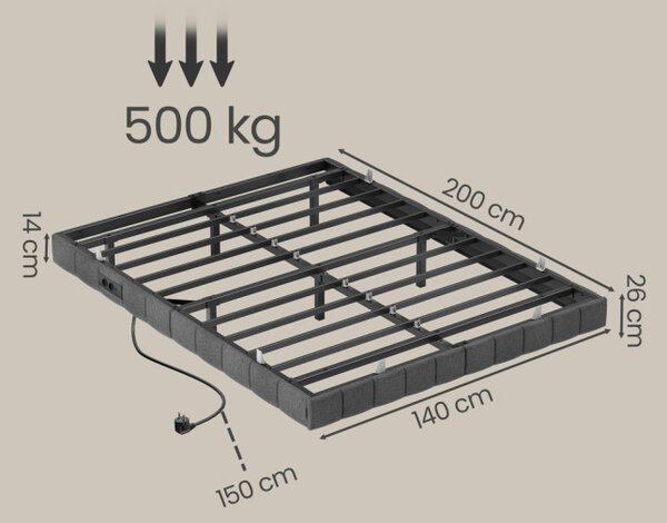 Manželská posteľ s LED podsvietením 140x200cm RMBB35164G101