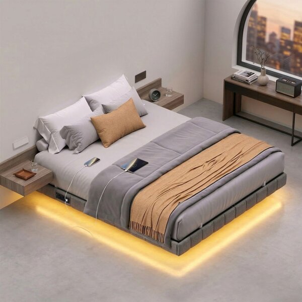 Manželská posteľ s LED podsvietením 140x200cm RMBB35164G101