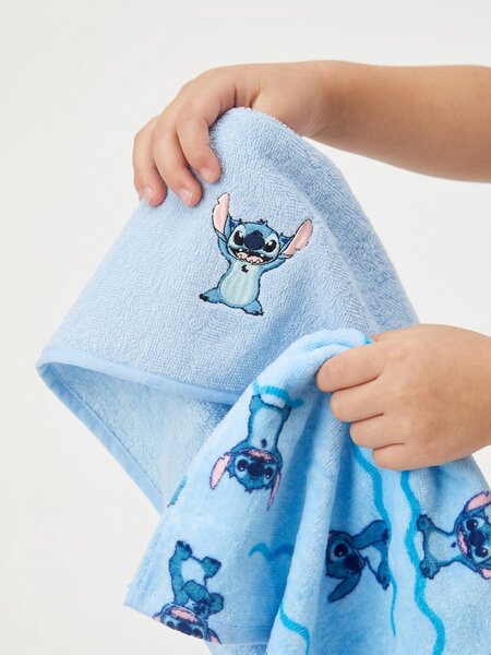 Sinsay - Bavlnené uteráky 2 ks Stitch - svetlomodrá