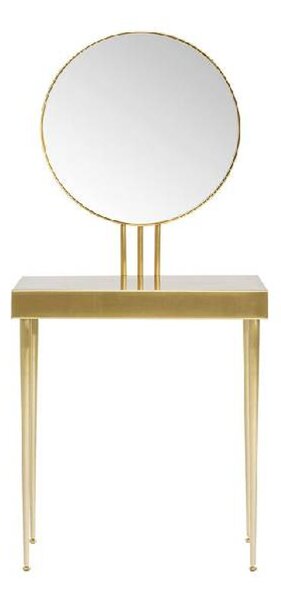 Curve Art konzolový stolík so zrkadlom zlatý
