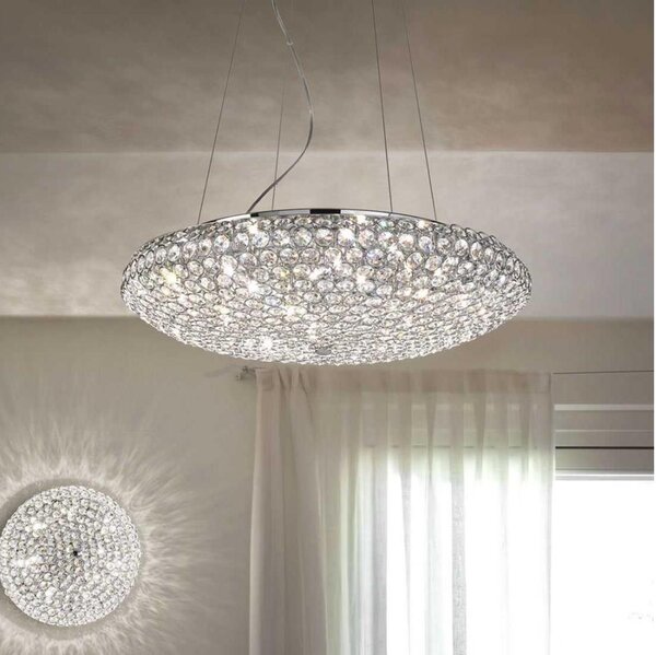 Ideal Lux - LED Krištáľový luster na lanku KING 12xG9/3W/230V pr. 65 cm chróm