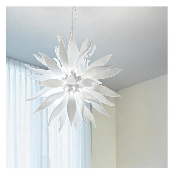 Ideal Lux - LED Luster na lanku LEAVES 12xG9/3W/230V pr. 80 cm biela