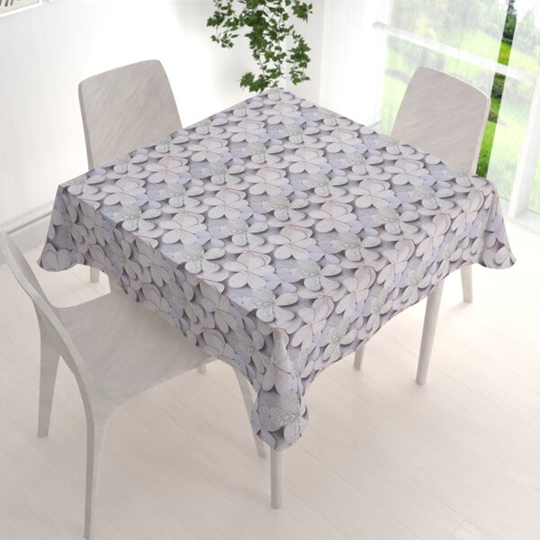 Biante Dekoračný štvorcový obrus PML-032 Designové kvety na sivom 40x40 cm