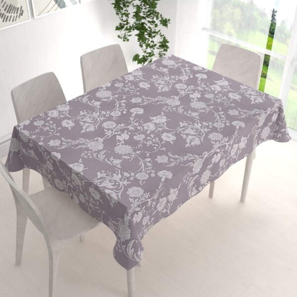 Biante Dekoračný obdĺžnikový obrus PM-045 Zámocké kvety na pastelovo fialovom 50x100 cm