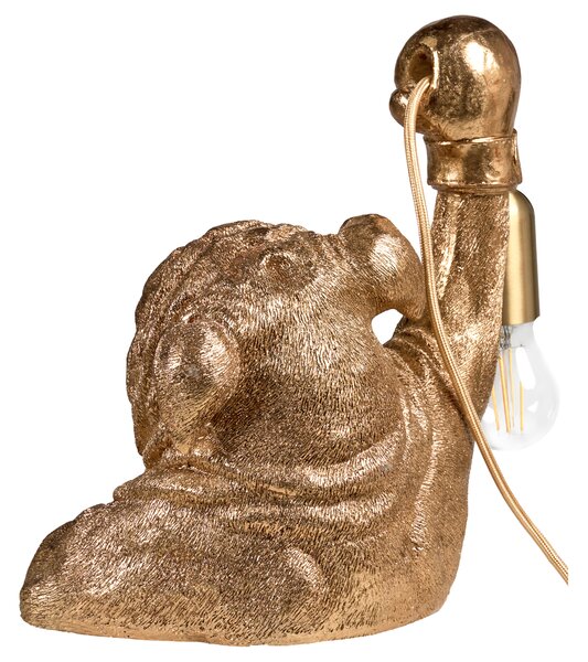 Stolná lampa zlatá polyresín zvierací motív tvar psa moderný glamour štýl nočná lampa obývacia izba spálňa