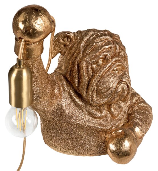 Stolná lampa zlatá polyresín zvierací motív tvar psa moderný glamour štýl nočná lampa obývacia izba spálňa
