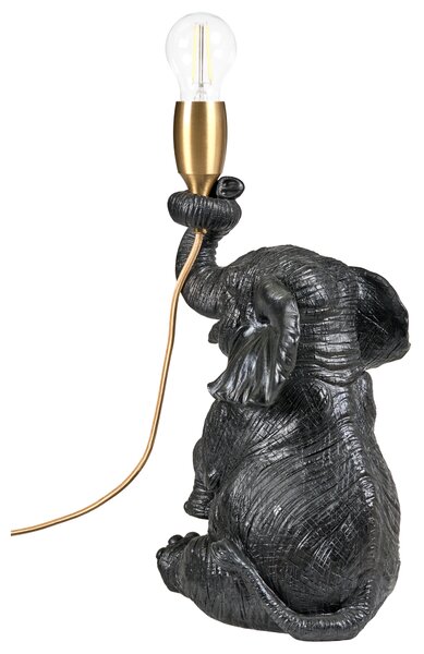 Stolná lampa čierna polyresín zvierací motív tvar slona moderný glamour štýl nočná lampa obývacia izba spálňa