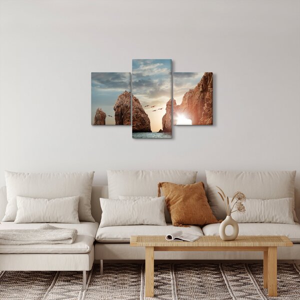 Obraz - Západ slnka nad útesmi (90x60 cm)