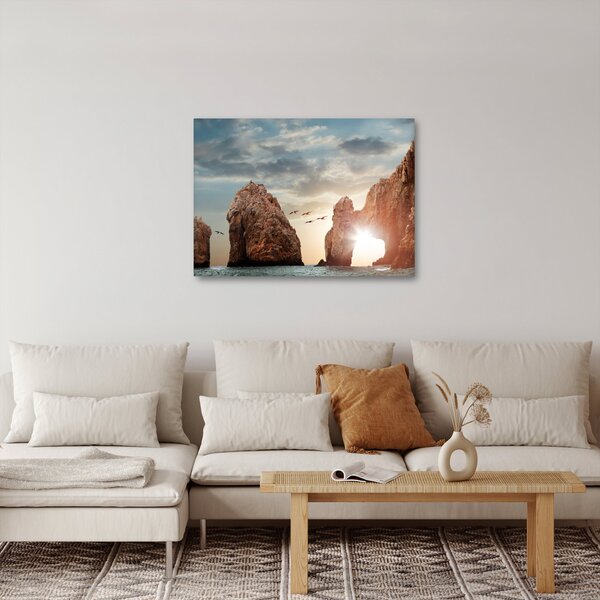 Obraz - Západ slnka nad útesmi (70x50 cm)
