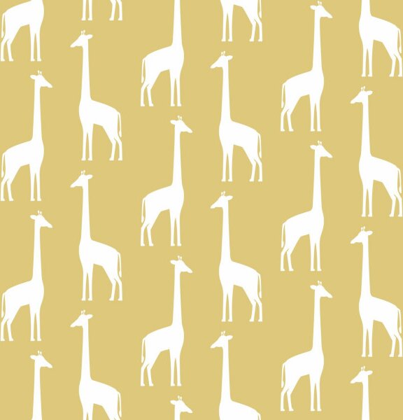 ESTAhome Tapeta Giraffes ochre yellow
