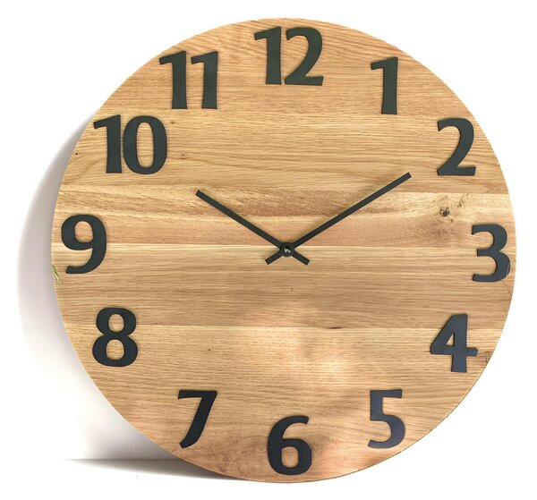 Karlsdesign.sk - Dubové hodiny - PANAMA - 30cm - Biela - Bez gravírovania
