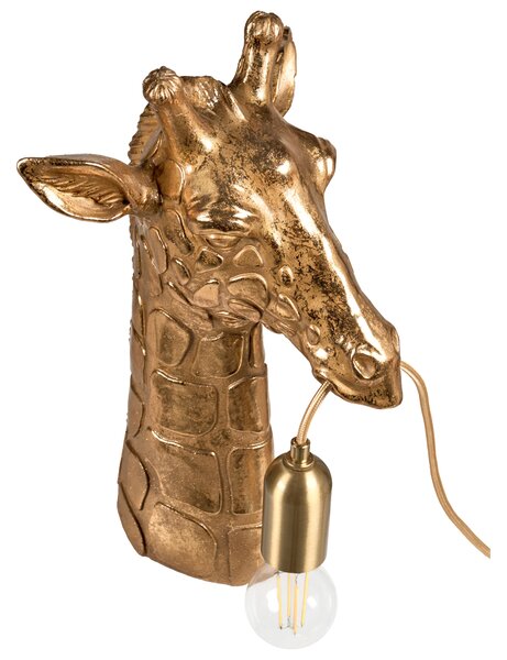 Stolná lampa zlatá polyresín zvierací motív tvar žirafy moderný glamour štýl nočná lampa obývacia izba spálňa