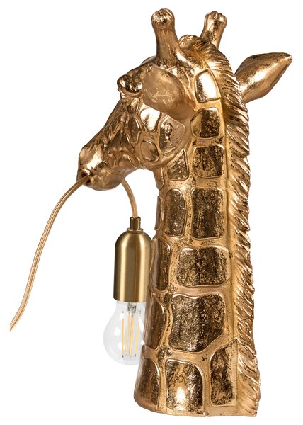 Stolná lampa zlatá polyresín zvierací motív tvar žirafy moderný glamour štýl nočná lampa obývacia izba spálňa