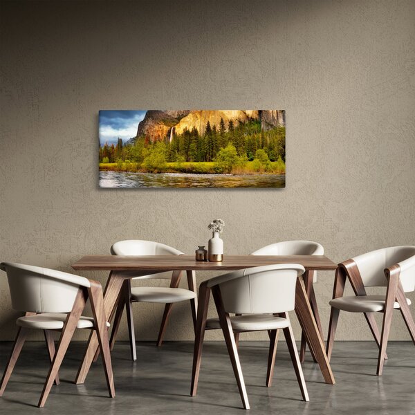 Obraz - Skaly pri jazere (120x50 cm)
