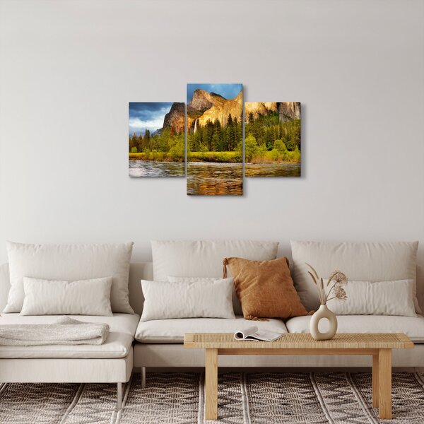 Obraz - Skaly pri jazere (90x60 cm)